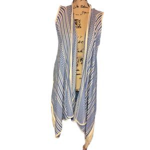 Say what blue white boho vest sz s waterfall